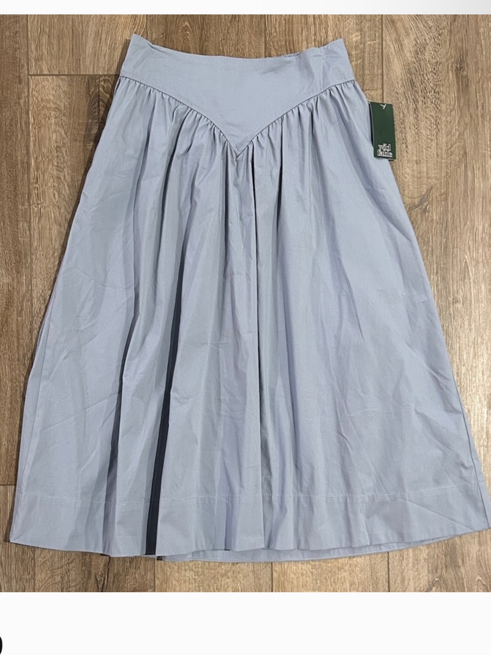 wild fable Light Blue Gathered A-Line Midi Skirt